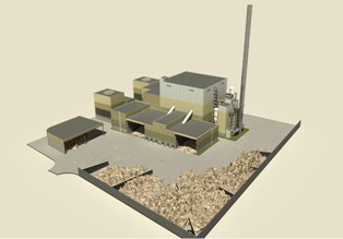 Artist's impression of the STEAG biomass plant at Ridham Dock